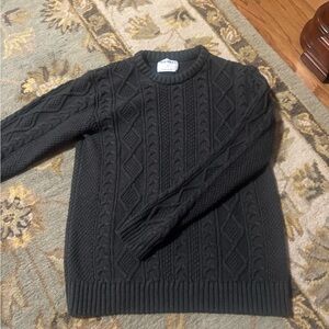 Old Navy Gray 100% Cotton Cable Knit Sweater | Small